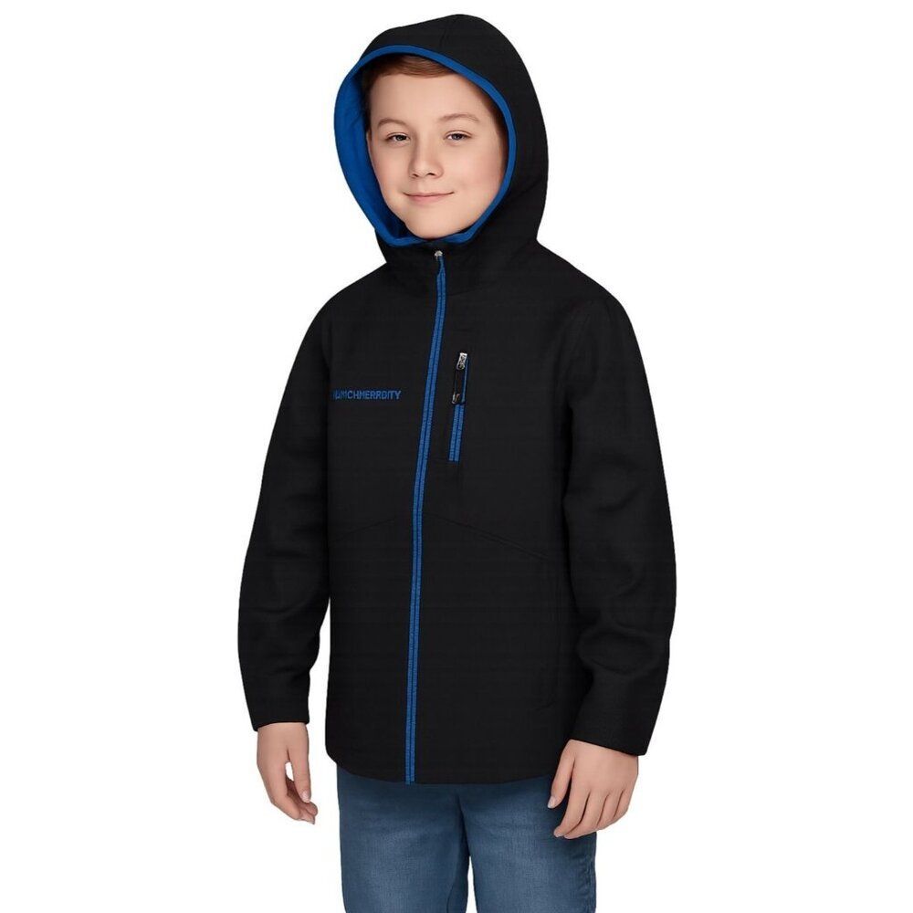 Free Country Jacket Coat Black Camo Zip Up Hooded Hoodie Kids Youth Size Large